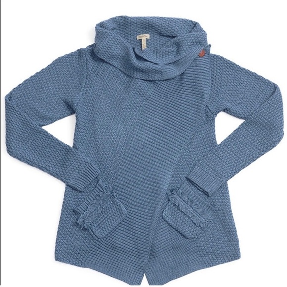 Matilda Jane Envision This Wrap sweater sz Large L Top Blue Chunky knit Cardigan - Picture 2 of 13